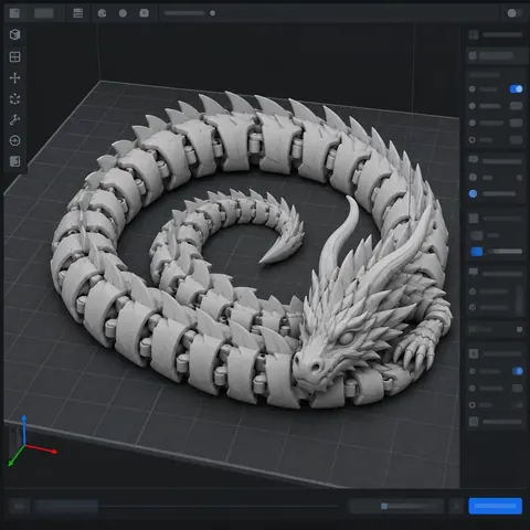 Modelo digital do dragão articulado no fatiador
